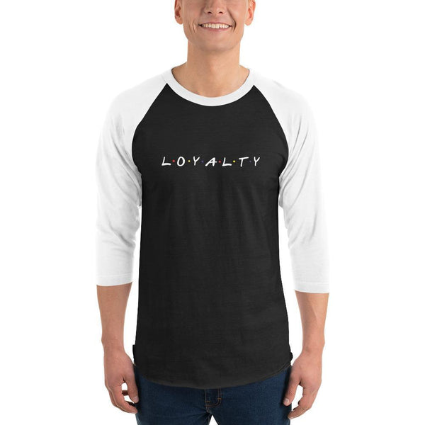 2 In 2 Out Apparel Black/White / XS "LOYALTY" 3/4 sleeve raglan shirt