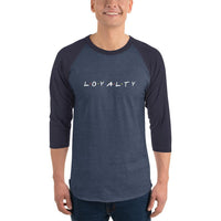 2 In 2 Out Apparel Heather Denim/Navy / XS "LOYALTY" 3/4 sleeve raglan shirt