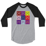 2 In 2 Out Apparel Heather Grey/Black / XS "Warhol" 3/4 sleeve raglan shirt
