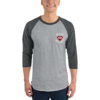 2 In 2 Out Apparel Heather Grey/Heather Charcoal / XS "HI-HATER" 3/4 sleeve raglan shirt