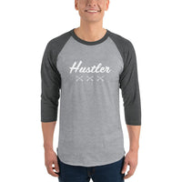 2 In 2 Out Apparel Heather Grey/Heather Charcoal / XS "HUSTLER XXX" 3/4 sleeve raglan shirt