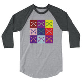 2 In 2 Out Apparel Heather Grey/Heather Charcoal / XS "Warhol" 3/4 sleeve raglan shirt