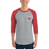 2 In 2 Out Apparel Heather Grey/Heather Red / XS "HI-HATER" 3/4 sleeve raglan shirt