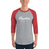 2 In 2 Out Apparel Heather Grey/Heather Red / XS "HUSTLER XXX" 3/4 sleeve raglan shirt
