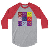 2 In 2 Out Apparel Heather Grey/Heather Red / XS "Warhol" 3/4 sleeve raglan shirt
