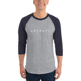 2 In 2 Out Apparel Heather Grey/Navy / XS "LOYALTY" 3/4 sleeve raglan shirt