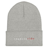 2 In 2 Out Apparel Heather Grey "READY TO RIDE" Cuffed Beanie