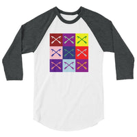 2 In 2 Out Apparel White/Heather Charcoal / XS "Warhol" 3/4 sleeve raglan shirt