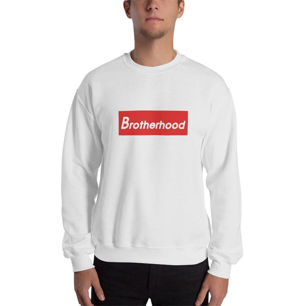 2 In 2 Out Apparel White / S "BROTHERHOOD" Sweatshirt